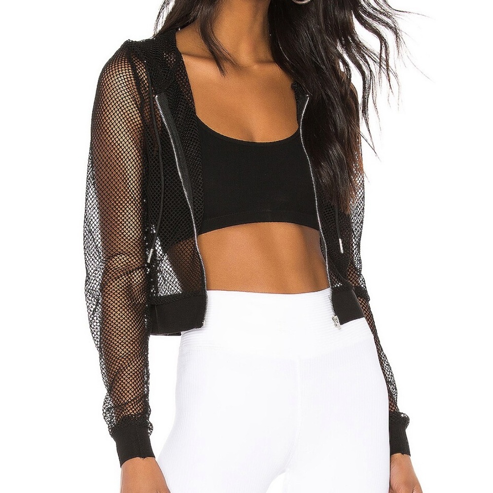 Superdown Black Darcy Mesh Hoodie